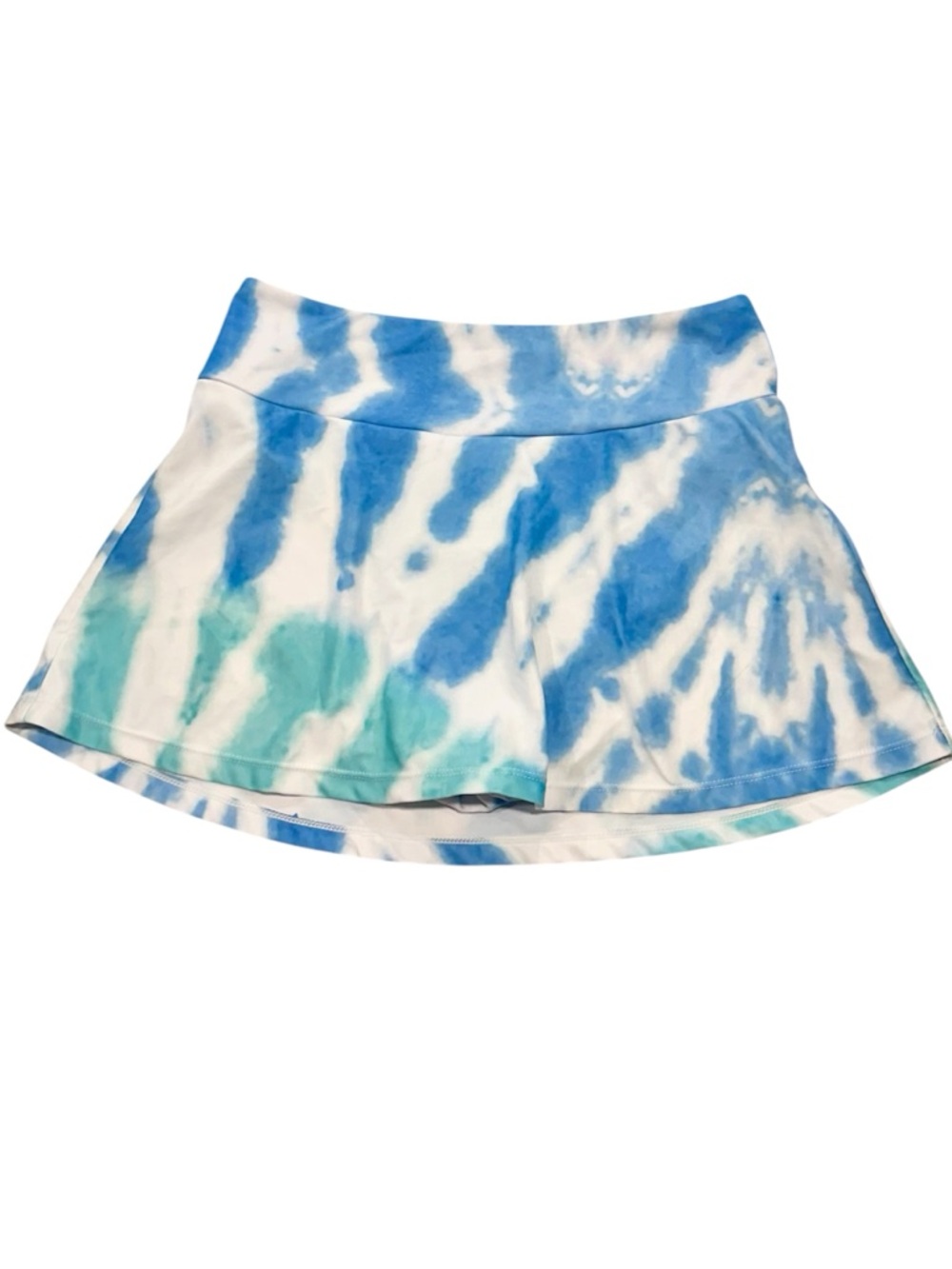 Tie-Dye Blue & Teal Swim Skort - Size: Medium